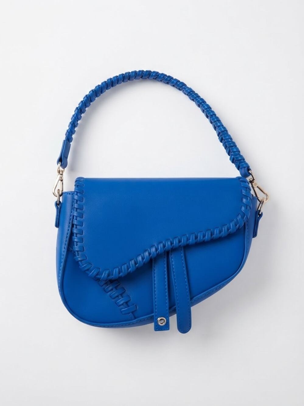 Urban Expressions Blue Saddle Bag Womens Crossbody Handbag Faux Leather Chic